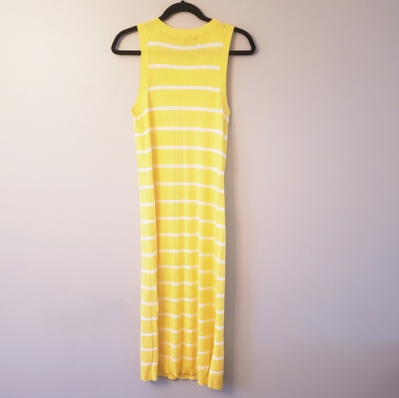 NWT Banana Republic Yellow Striped Knit Dress - Picture 3 of 7